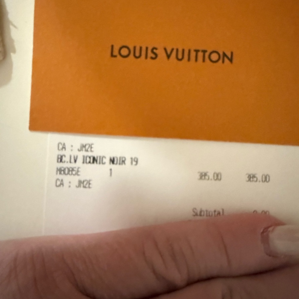 Louis Vuitton Black Leather Bracelet with Gold Emblem - Picture 10 of 15